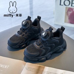 Miffy 童鞋女童鞋子2026春秋新款黑色儿童运动鞋网面透气潮鞋
