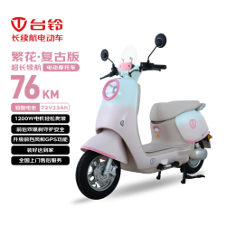 台铃 76公里长续航 电动摩托车 芙蓉粉