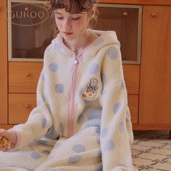 果壳 睡衣女冬季迪士尼2026新款半边绒可外穿家居服套装D