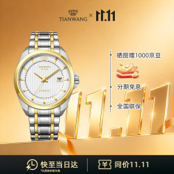 天王 男士手表 生日礼物18K金LOGO男表钢带机械GS5825T1.D.T1.KW-1