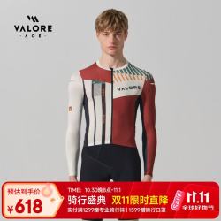 炫格复古骑行服长袖上衣公路自行车衫透气男士户外运动装备夏季 炫格红色男款长上衣 L