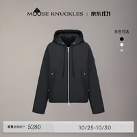 MOOSE KNUCKLES [奢享8折] 女士假两件小剪刀连帽鸭绒羽绒服 黑色 S