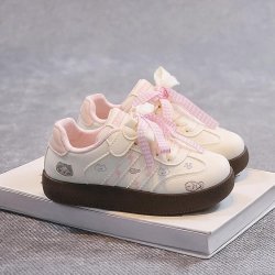 女童德训鞋儿童板鞋小女孩软底百搭休闲鞋子2026春秋新款童鞋网面