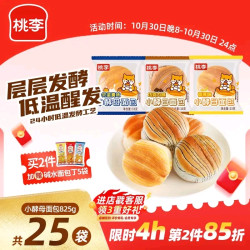 桃李 小酵母面包 营养早餐手撕软面包办公室零食点心整箱混合口味825g