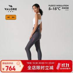 AOE公路自行车骑行长裤保暖 回响灰色女款抓绒背带长裤   S