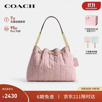 COACH EVELYN大号单肩丹宁垃圾袋浅粉CER79