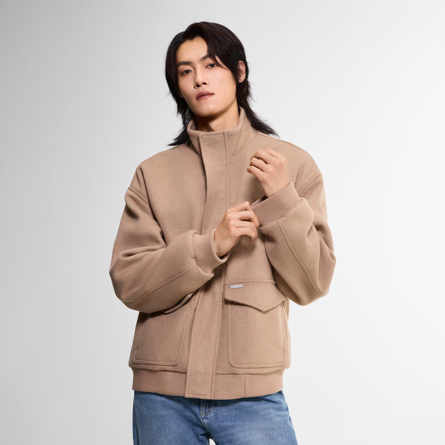 Lee 26秋冬新品舒适版立领男女同款羊毛夹克外套保暖防风