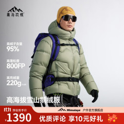 喜马拉雅 玉龙2.0鹅绒服800蓬95绒-20°C雪山攀登专业户外防风羽绒服 藻灰绿 2.0新款800蓬95鹅绒-20°C M 充绒量199g