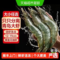 果勋 青岛大虾鲜活冷冻海虾特大对虾基围虾南美白虾厄瓜多尔海鲜3斤