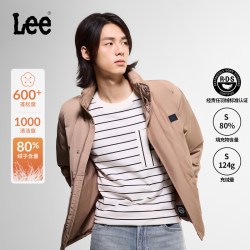 Lee 26秋冬新品羽绒服舒适版立领Logo绗缝设计男防风外套