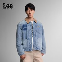 移动端：Lee 商场同款26秋冬新品宽松版翻领阴影标记图案设计男士棉服外套