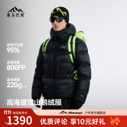 喜马拉雅 玉龙2.0鹅绒服800蓬95绒-20°C雪山攀登专业户外防风羽绒服 幻影黑 2.0新款800蓬95鹅绒-20°C 2XL 充绒量230g