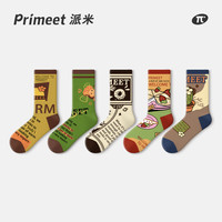 PRIMEET 派米 美式复古潮透气长棉袜 中筒袜春秋