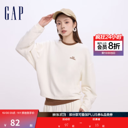 Gap 女装字母logo长袖卫衣简约百搭女友T上衣640250 米白色 M (165/84A) 亚洲尺码
