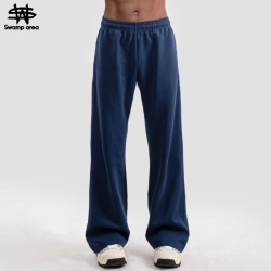 SWAMP AREA 美式直筒休闲运动裤男秋冬cleanfit宽松百搭卫裤K334-1宝蓝色XL