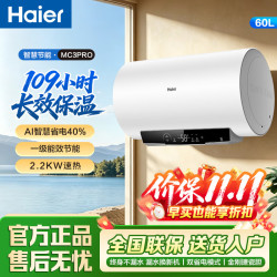 海尔 电热水器储水式一级能效专利防电免清洗  60L 2200W MC3ProU1