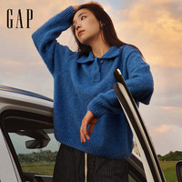 Gap 潮流休闲宽松纽扣Polo领针织衫