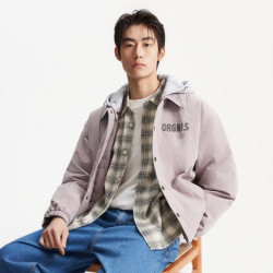 杰克琼斯 杰克·琼斯（JACK&JONES）羽绒服外套可拆卸连帽 灰紫色