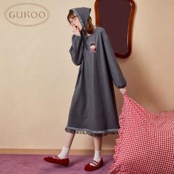 果壳 睡裙女秋冬新品樱桃小丸子联名仿德绒保暖可外穿家居服