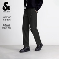 杰克琼斯 杰克·琼斯(JACK&JONES)男装休闲裤挂绳裤子 黑色