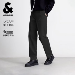 杰克琼斯 杰克·琼斯（JACK&JONES）男装休闲裤挂绳裤子 黑色