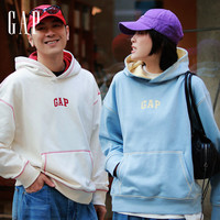 Gap logo刺绣宽松套头连帽卫衣