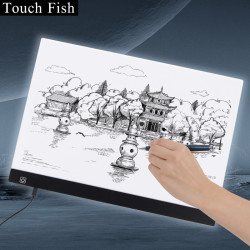touch fish 拷贝台临摹板led发光画板可调光动漫画画素描书法练字绘图描线勾线制图透光板 A4无极调光