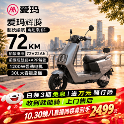 爱玛 辉腾新 电动摩托车 72V22Ah