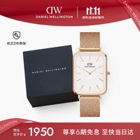 Daniel Wellington DanielWellington)DW大方表手表男全新黑色钢带黑盘欧美石英腕表DW00100465