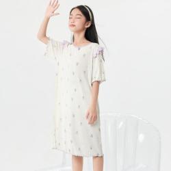 巴拉巴拉 儿童睡裙女童家居服夏季空调服小童宝宝公主凉感抑菌甜美连衣裙