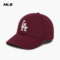 MLB 棒球帽鸭舌帽男女情侣四季软顶复古时尚遮阳帽 洛杉矶道奇队/红色/大标 帽围可调节 F