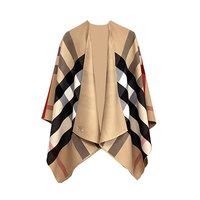 BURBERRY 高街风宽松格纹双面穿披肩披风40294061