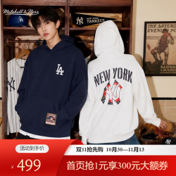 Mitchell&Ness MITCHELL & NESS卫衣NY洋基LA道奇百搭运动休闲连帽上衣男女 纽约洋基白 M