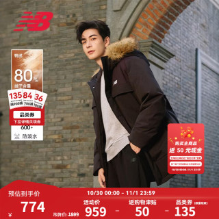 new balance NB官方26新款秋冬季男士休闲百搭保暖中长款连帽羽绒服MJ6247SZ BK MJ6247SZ L