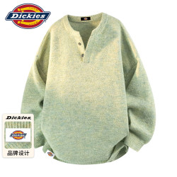 Dickies 毛衣男士外套亨利领宽松秋冬季针织衫保暖衣服 混绿色    XL