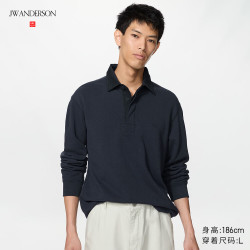 优衣库 休闲POLO衫/长袖男装合作款T恤488751 69 藏青色 M