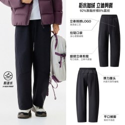 安踏 山壳裤丨山系机能伞兵裤男冬季新款加绒弯刀裤