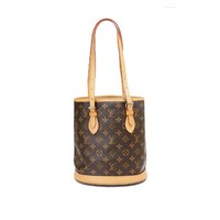 LOUIS VUITTON 中古95新lv/路易威登/水桶老花单肩斜挎包植鞣革内里更新