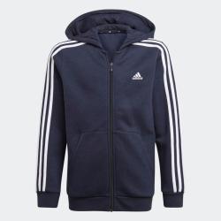 阿迪达斯 条纹品牌Logo拉链连帽夹克青少年
