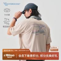 蓝岐 户外攀岩吸湿速干圆领T恤风景印花抗菌透气短袖男 萤石绿 S