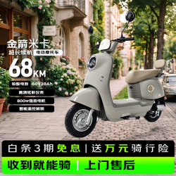金箭 电动轻便摩托车米卡时尚60V20AH铅酸电池长续航800W大动力踏板女士电动轻便摩托 独角兽灰