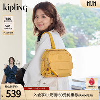 kipling 凯浦林kipling生日礼物男女新款轻便出游可爱多背法小方包斜挎包 暖姜黄
