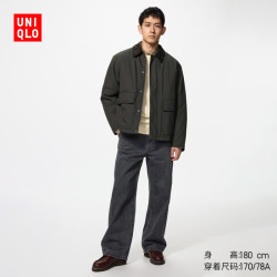 优衣库 宽松廓形直筒牛仔裤/水洗产品男装492365 08 深灰色 30 /165/76A