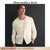 Abercrombie & Fitch 棉麻混纺针织衫开衫上衣26秋冬男装120-6261 奶白色