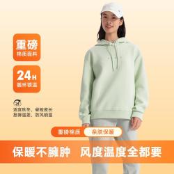 特步 连帽卫衣女春季保暖套头衫校园风休闲女运动卫衣