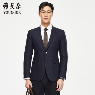 雅戈尔 西服男秋冬季青年男套西上衣VOHQ250010FCY上衣深蓝175/100A