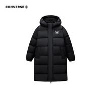 匡威 90%鸭绒 1000+清洁度 儿童3M高充绒长款连帽羽绒服 正黑色