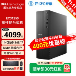 戴尔 成就3030s升级ECS1250台式机电脑主机14代酷睿办公家用商用采购炒股设计独显迷你小主机全套定制版 单主机 i5-14400 16G 1TB