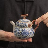 兮元记 青花汝窑创意葫芦茶壶家用高档茶水分离泡茶壶功夫茶具生日伴手礼