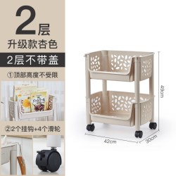 简特 厨房置物架小推车放水果蔬菜篮储物筐落地家用可移动多层收纳架子